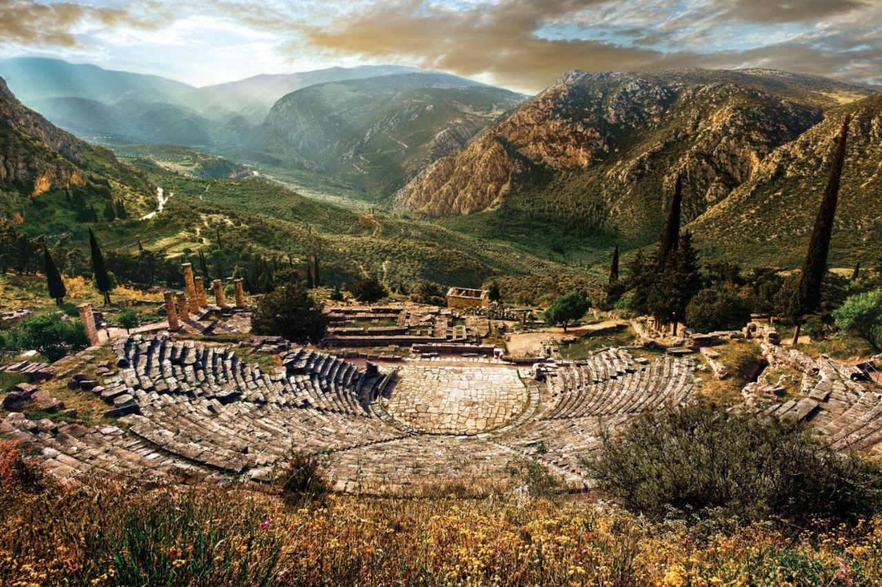 Delphi Celebrity V I P The Navel Of The Earth, Center-Delphi-Penthouse Galaxy&Sky Panoramic View, Harmony&Yoga Daire Dış mekan fotoğraf