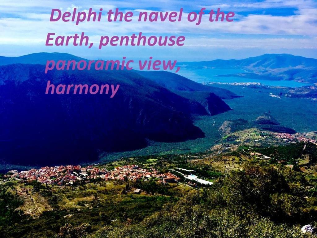 Delphi Celebrity V I P The Navel Of The Earth, Center-Delphi-Penthouse Galaxy&Sky Panoramic View, Harmony&Yoga Daire Dış mekan fotoğraf